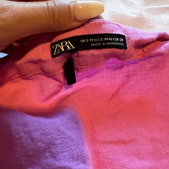 Zara linen pink wrap skit - Picture 4 of 4